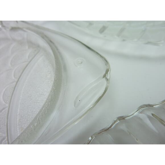 Vintage Clear Glass Fish Snack Trays Set of 5 Dishes Cabin Decor - Picture 6 of 7
